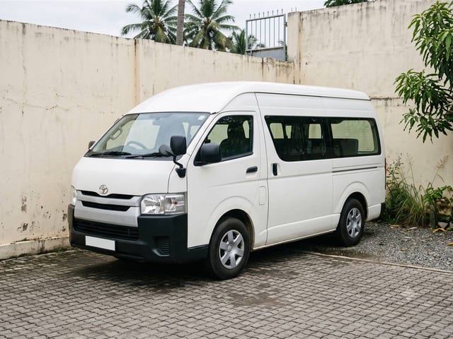 White Toyota KDH 2018 van with a high roof